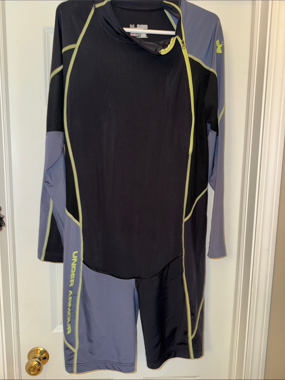 Under Armour Black & Gray Men’s Compression Set with Lime Accents 2XL